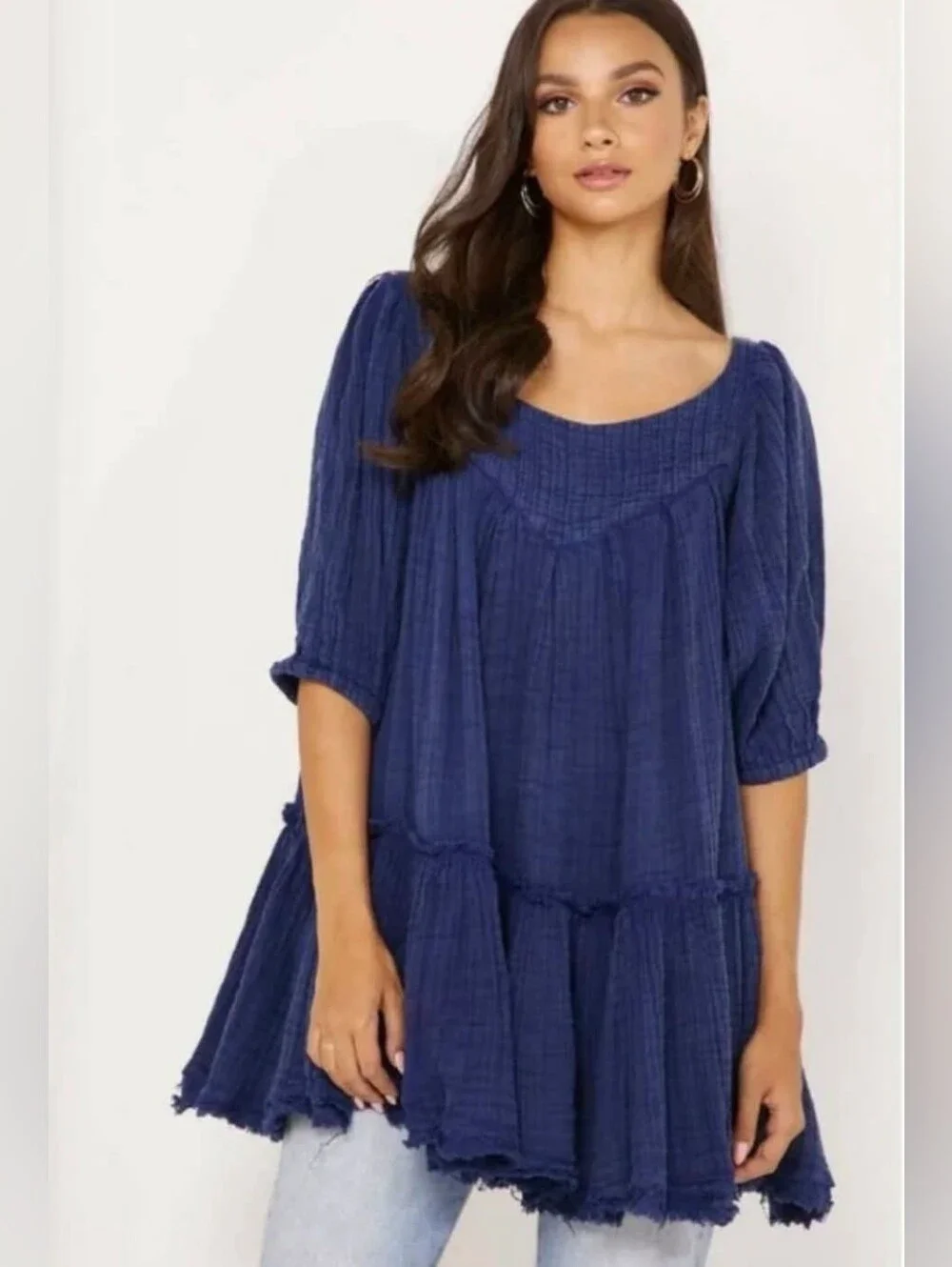 Free People Dress Sz Xs Boho Oversized Fit